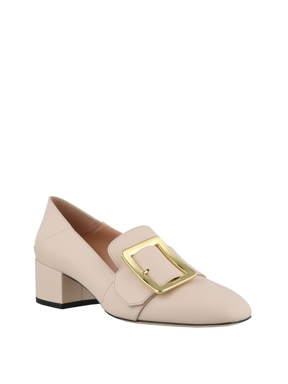 Bally Janelle Pink Leather Buckle Block Heel Pumps Loafers Women's Size 38